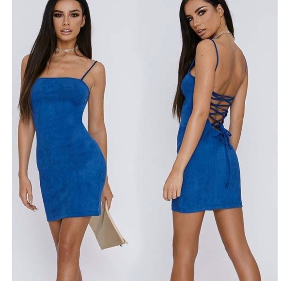 royal blue suede dress